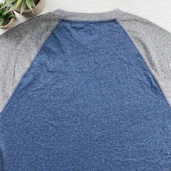 Vince Curved Hem Raglan Baseball Long Sleeve Tee (Gray/Blue) *NWT* - Picture 6 of 16